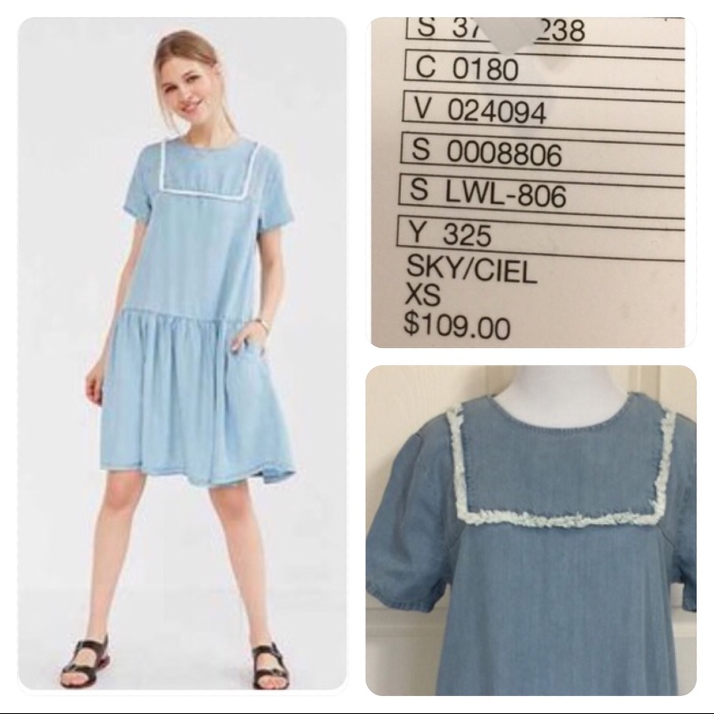 UO Little White Lies Suki Chambray Shift Dress